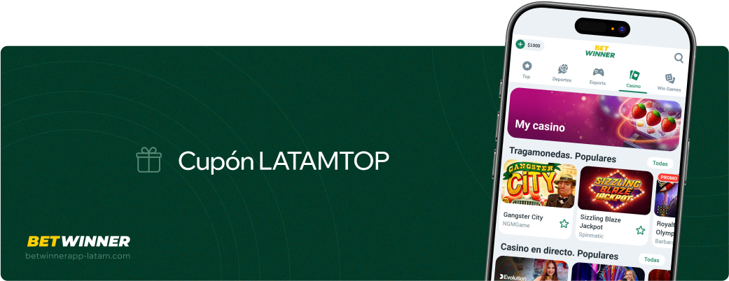 Cupón LATAMTOP Betwinner APP América Latina