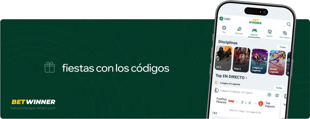 Fiestas con los códigos Betwinner APP América Latina